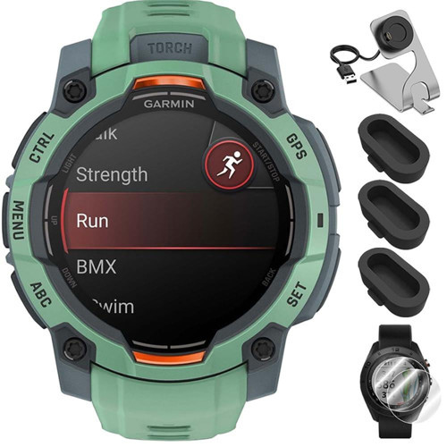 010-02936-01 Instinct 3-45 mm Dış Mekan GPS Akıllı Saat AMOLED Neo Tropic, Neo Tropic Bant Paketi, Deco Essentials Şarj İstasyonu, Silikon...