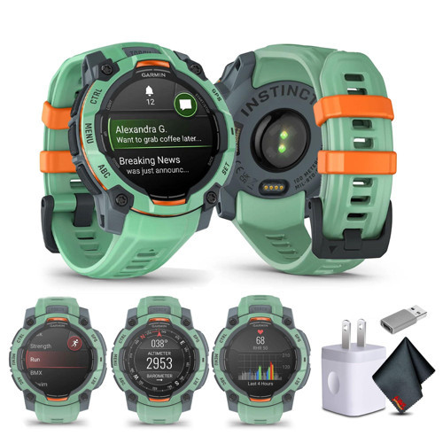 Instinct 3 45mm, AMOLED, Dış Mekan GPS Akıllı Saat, 7/24 Sağlık İzleme, 18 Günlük Pil Ömrü, Dahili El Feneri, Neo Tropic (010-02936-01...