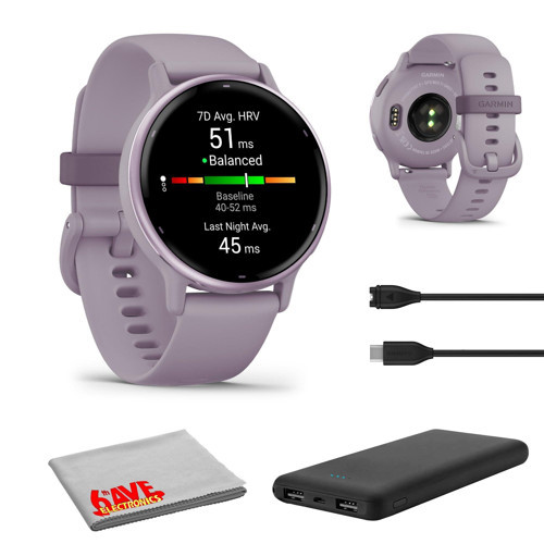 Vivoactive 5 Fitness Takip Cihazı Erkekler ve Kadınlar için Metalik Orkide Çerçeveli, Orkide Kılıflı ve Parlak 1,2 inç AMOLED Dokunmatik Silikon Bantlı Akıllı Saat...