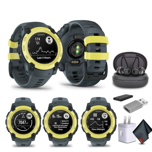 Instinct E 40 mm, Dış Mekan GPS Akıllı Saat, 7/24 Sağlık İzleme, 14 Güne Kadar Pil Ömrü, Elektrikli Limon/Alacakaranlık (010-02932-01) Kulaklıklı...