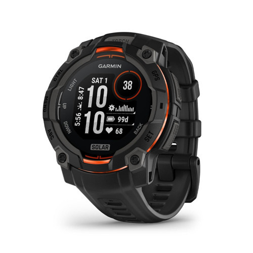 Instinct® 3 45 mm, Solar Şarjlı Ekran, Dayanıklı Dış Mekan GPS Akıllı Saat, Metalle Güçlendirilmiş Çerçeve, Dahili El Feneri, Siyah