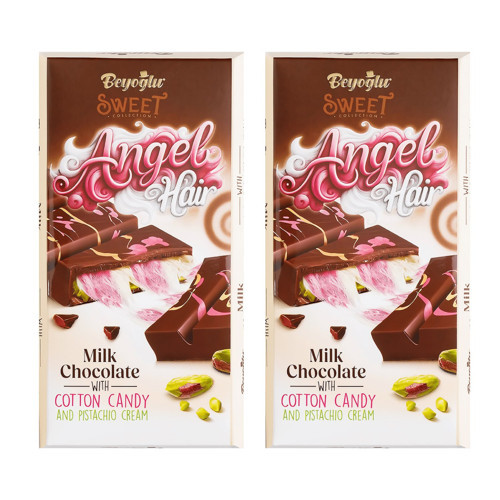 Angel Hair Pişmaniye Ve Antep Fıstık Dolgulu Sütlü Çikolata 170 Gr. x 2 Adet