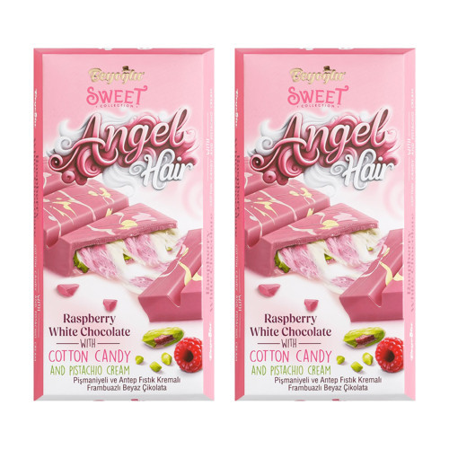 Angel Hair Pişmaniye Ve Antep Fıstık Dolgulu Frambuazlı Çikolata 170 Gr. x 2 Adet