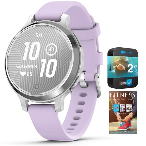 010-02891-01 Lily 2 Active Smartwatch Gümüş, Mor Yasemin Silikon Bantlı Paket, Tech Smart USA Fitness & Wellness Paketi ve 2 YR CPS...