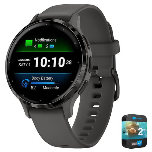 010-02785-00 Venu 3S Sağlık Fitness GPS Smartwatch Çelik Çerçeve, Çakıl Grisi Kasa ile 41mm | Resmi ABD Ortak Modeli | 2 YR CPS E içeren paket...