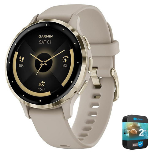 010-02785-02 Venu 3S Health Fitness GPS Smartwatch Altın Çelik Çerçeve, Fransız Gri Kasa ile 41mm | Resmi ABD Ortak Modeli | 2 YR CPS içeren paket...