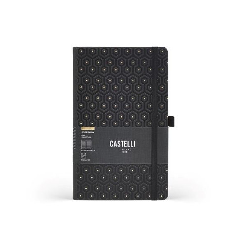 Milano Notebook Mid Ruled Gold Honeycomb 13 X 21 Cm