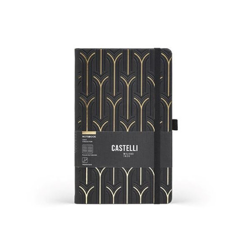 Milano Notebook Mid Ruled Gold Arch 13 X 21 Cm
