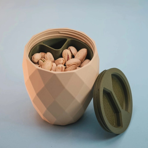 Kapaklı Taşınabilir Kuruyemiş Kabı (Kabuk Ayırma Bölmeli)