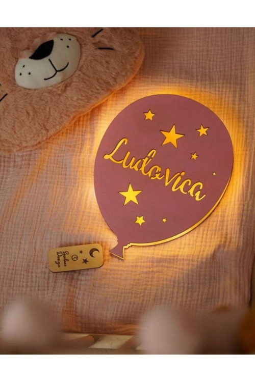 İsimli Balon Ahşap Led'Li Çocuk Odası Dekorasyonu - Eğlenceli Ve Güvenli Aydınlatma