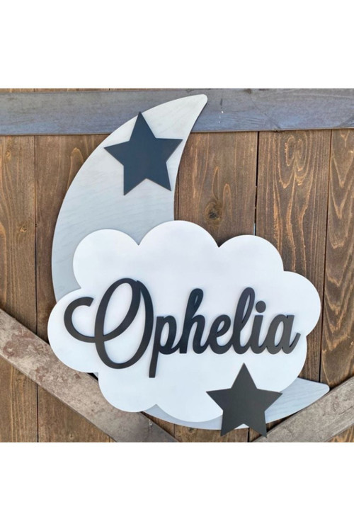 İsimli Bulut Ahşap Led'Li Çocuk Odası Dekorasyonu - Eğlenceli Ve Güvenli Aydınlatma