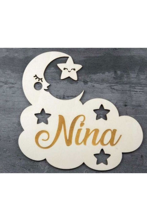 İsimli Bulut Ahşap Led'Li Çocuk Odası Dekorasyonu - Eğlenceli Ve Güvenli Aydınlatma