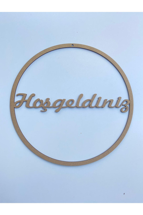 Ahşap Hoşgeldiniz Kasnak 30X30 Ham