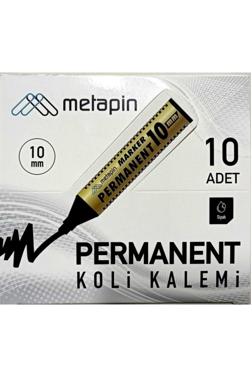 10Mm Permanent Koli Kalemi Siyah 10'Lu