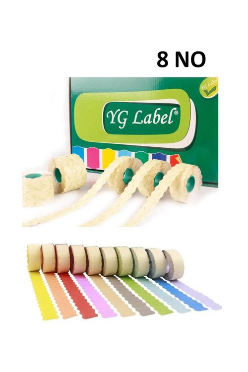 42 Rulo (1 Kutu ) 8 No Renkli Meto Etiketi 42X1500 Lük Fıstık Yeşili
