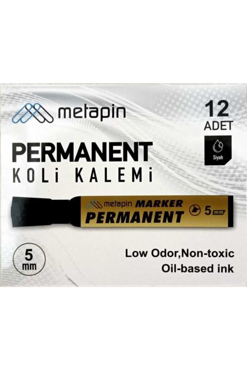 5 Mm Permanent Koli Kalemi Siyah 12 Li