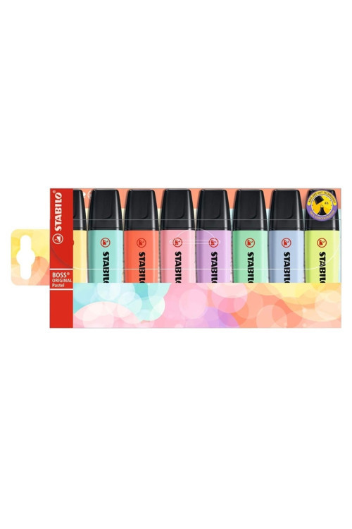 Boss Orıgınal Pastel 8 Li Set / Pastel 8 Li Fosforlu Kalem Seti -Yeni