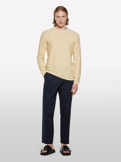 Pamuk Karışımlı Slim Comfort Fit Paraşüt Kanvas Pantolon Erkek Lacivert Pantolon - 325P4YTWSF05D