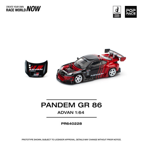 Pop Race 1:64 Pandem GR86 Advan Diecast Model Araba PR640228
