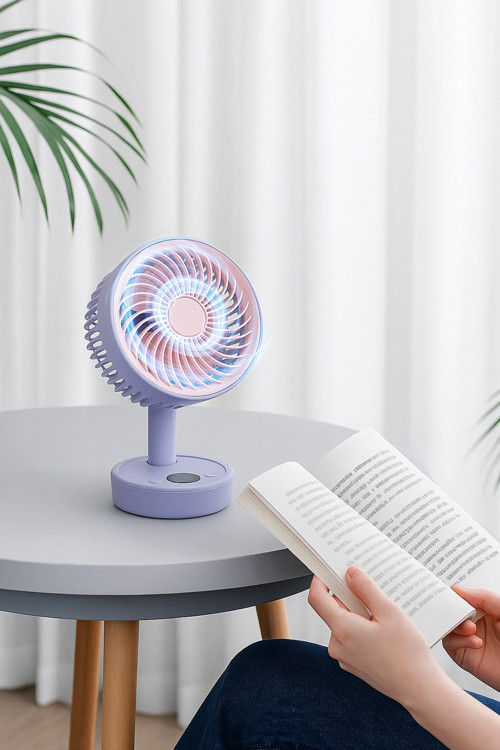 JAF17 Taşınabilir Masaüstü Mor Usb Fan