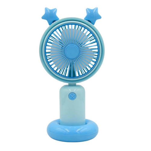 Mini El Fanı Taşınabilir Serinletici Işıklı Şarjlı Mavi Vantilatör 2 Kademeli Hız Ayarı YM88
