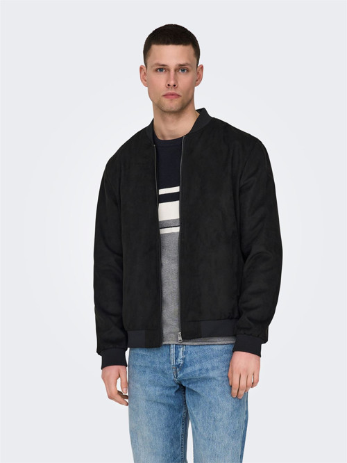 ONSLUCAS FAKE SUEDE BOMBER OTW NOOS Erkek Black Mont - 22027463