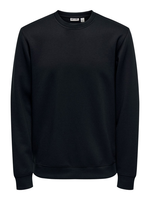 ONSLUCA LIFE REG LS CREW SWEAT Erkek Black Sweatshirt - 22035201