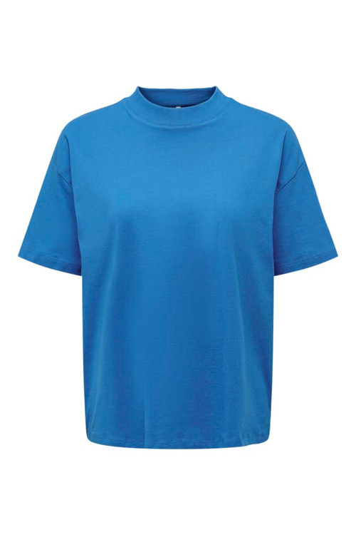 ONLLAURA S/S MOCK NECK TOP JRS Kadın Mavi T-Shirt - 15299418