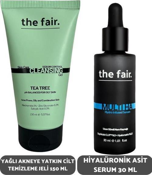 Yağlı Akneye Yatkın Cilt Temizleme Jeli 150 ml ve Hiyarülonik Asit Serum 30 ml