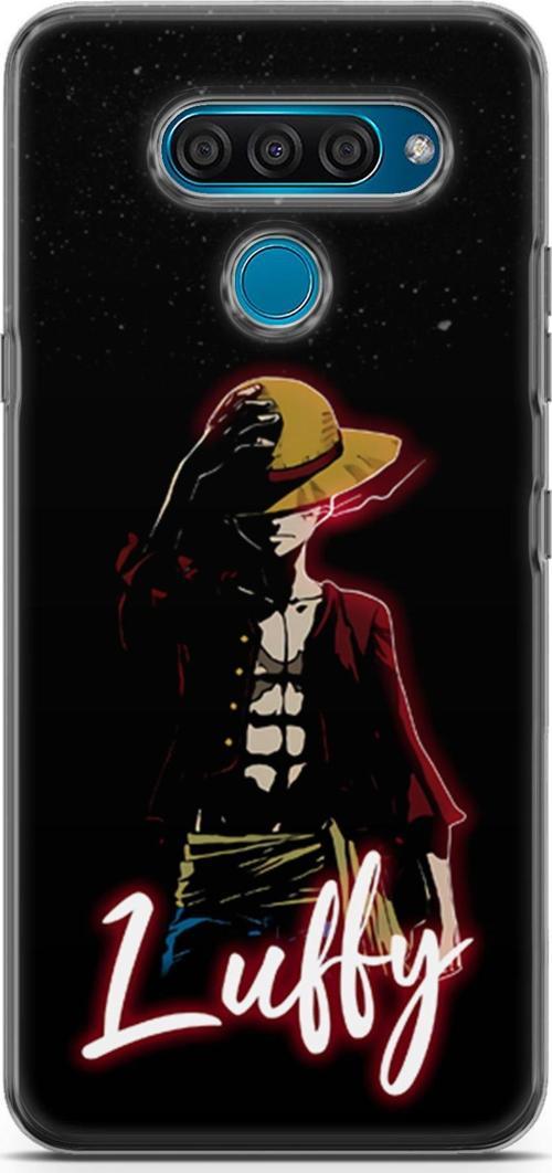 LG Q60 için Anime 36 Baskılı Telefon Kabı One Piece Luffy Siyah