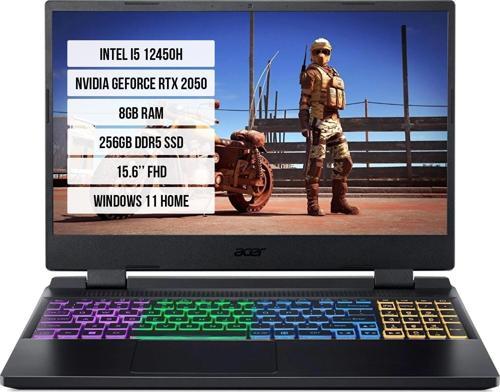 AN515-58 NH.QMZEY.005 i5-12450H 8GB DDR5 256GB SSD RTX2050-4GB 15.6'' 144Hz Windows 11 Home Taşınabilir Bilgisayar