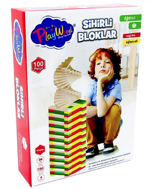 Ahşap 100 Parça Sihirli Bloklar ONY358