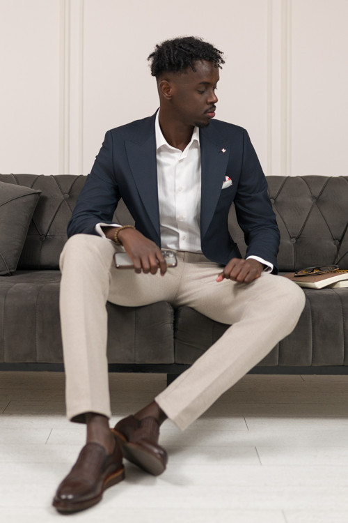 Slimfit İtalyan Yaka Astarlı Torba Cepli Blazer Ceket