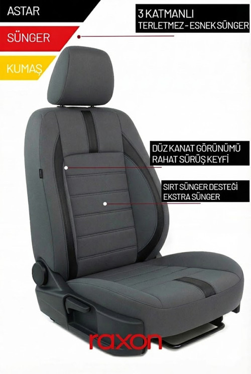 Volkswagen Passat Neptune Series 2+1 Uyumlu Tay Tüyü Oto Koltuk Kılıfı - Premium Şık ve Konforlu Tasarım