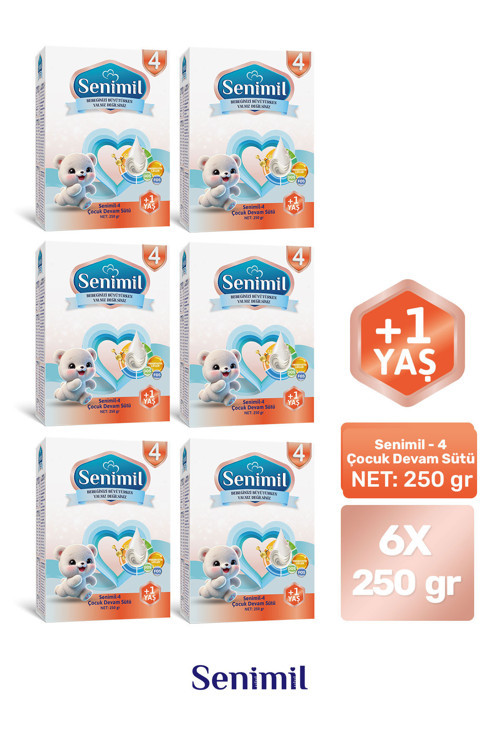 SENIMIL 4 ÇOCUK DEVAM SÜTÜ 250 GR (+1 YAŞ) 6 LI AVANTAJ PAKETİ