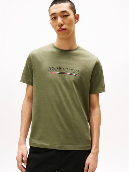 BRAND LOVE HILFIGER TEE Erkek Yeşil T-Shirt - MW0MW40324