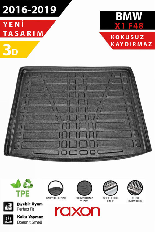 BMW X1 F48 2016-2019 Bagaj Havuzu – 3D Özel Kalıp | Su Geçirmez, Kaymaz, Tam Uyum