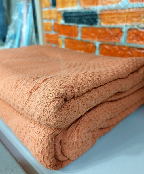 %100 Pamuk Çift Kişilik Pike 240x220 (Tek Pike)-Portakal