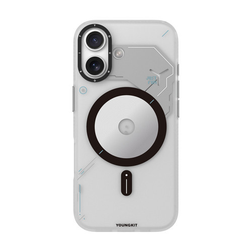 İphone 17 Uyumlu Kılıf M-Safe Şarj Özellikli Disk Desenli Disc Battle Kapak Gri