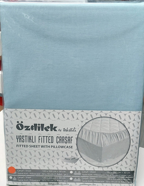 Colourist Fitted Lastikli Tek Kişilik Çarşaf Seti (100x200)-Aqua