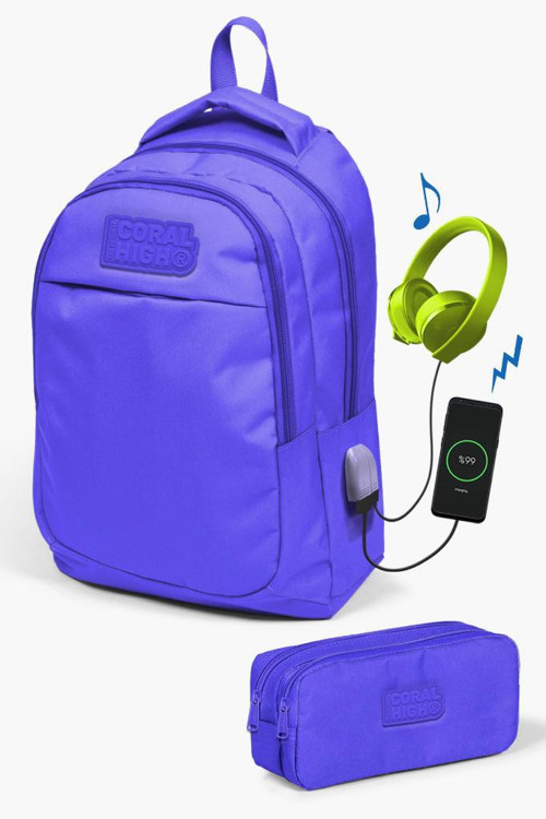 Kids Lavanta Usb'li 2'li Okul Çanta Seti SET0224315