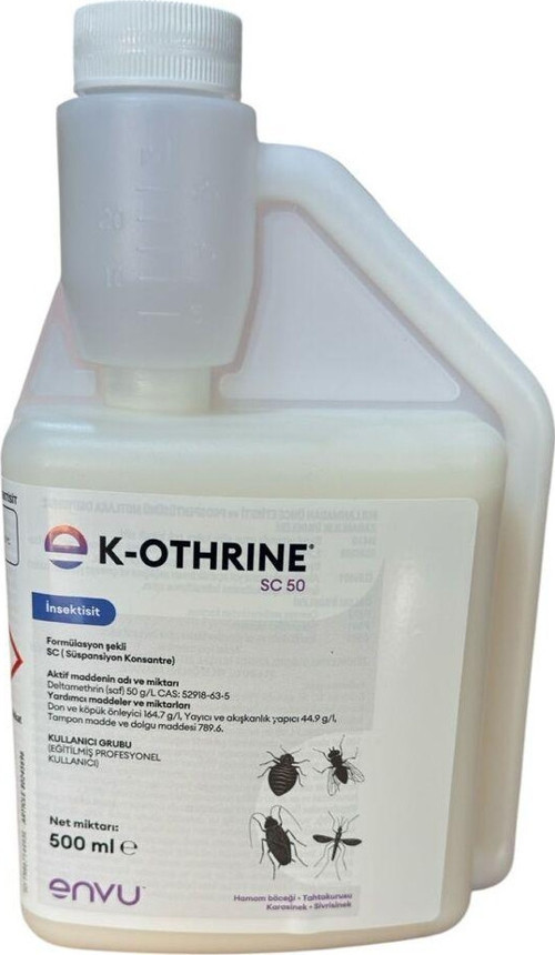 ENVU K-othrine Sc50 500 ml '' SKT i: 2028 '' Bit Pire Hamamböceği Kene Tahtakurusu Ilacı