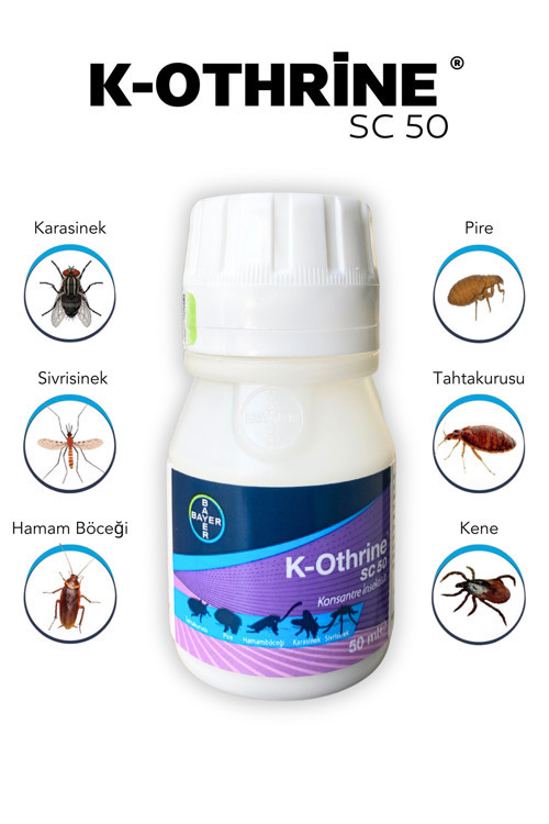 K-Othrine® SC 50 50ml Selim Tarım Sinek-Hamamböceği-Pire-Tahtakurusu-Kene İlacı