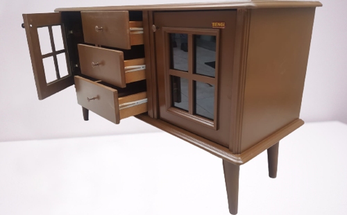 Tv Sehpa ST 18224 Windovs Model Pencere Gürgen Retro Ayak Ceviz Renk El Yapım