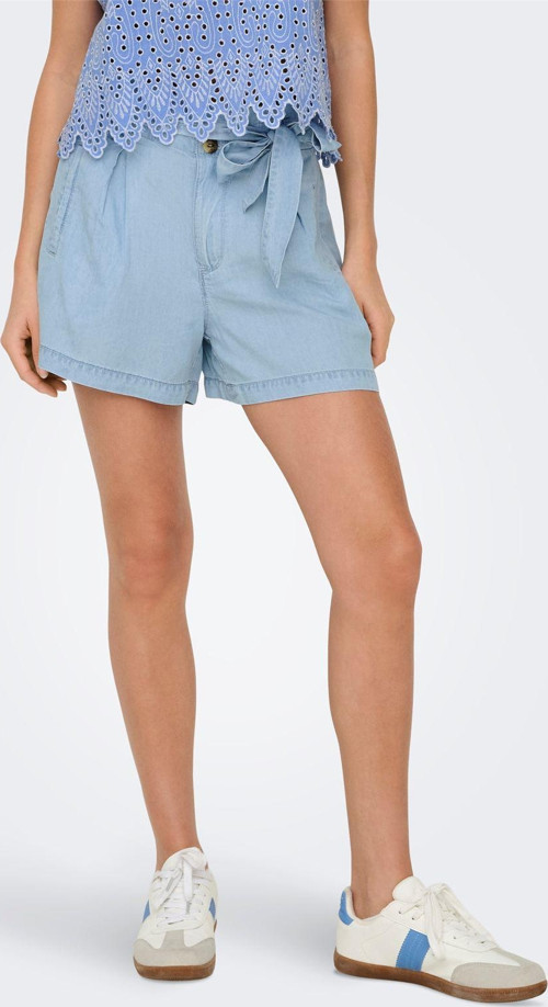 ONLCHARIS LIFE HW BELT SHORTS CC WVN Kadın Light Blue Denim Şort - 15338315