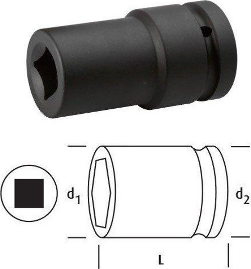 LN1KD17 KARE UZUN LOKMA 1" 17 mm