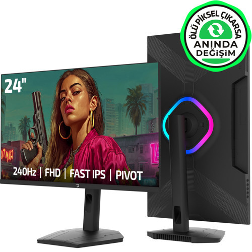 Lunis L25 24'' 240Hz 0.5Ms Fast IPS FHD RGB Pivot Gaming Monitör