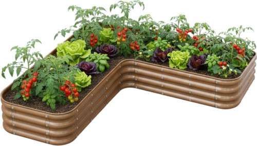Modüler Yükseltilmiş Bahçe Sebze Yatağı No:21 (165X165) Bej