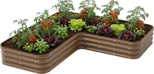 Modüler Yükseltilmiş Bahçe Sebze Yatağı No:22 (190X190) Bej