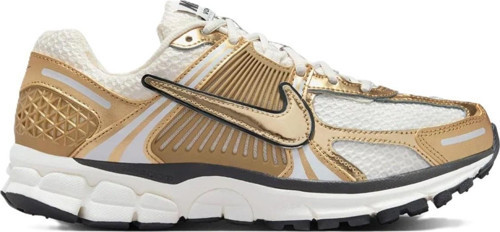 Bowerman Zoom Vomero 5 Metallic Gold Leather Sneaker Hakiki Deri Kadın Günlük Spor Ayakkabı Beyaz Sarı